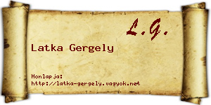 Latka Gergely névjegykártya